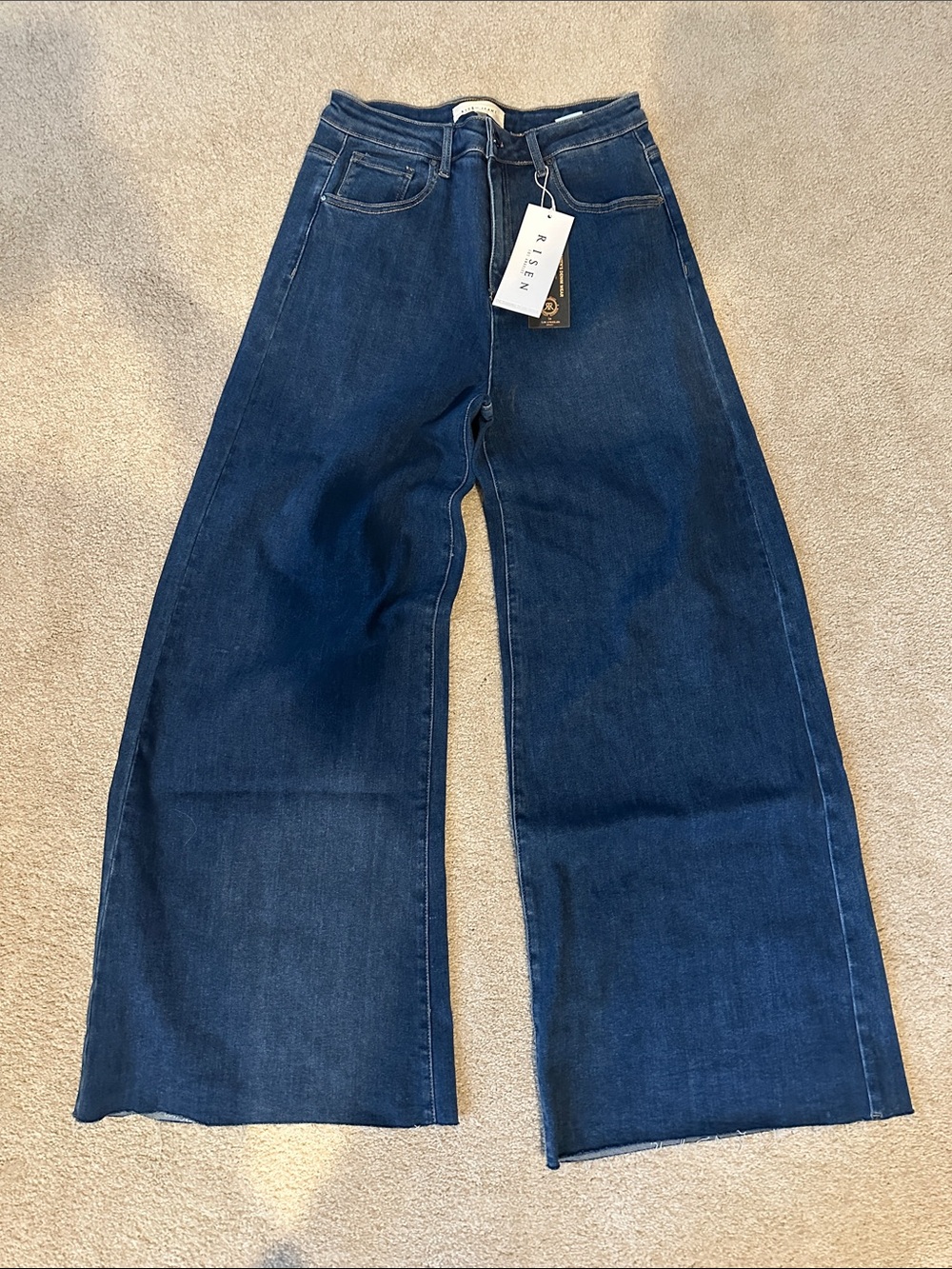 Risen Dark Blue Wide-Leg Jeans